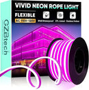 GZBtech Flexible LED Neon Rope Lights 33FT,AC 110-120V Waterproof Strip Light, 120 LEDs/M Cuttable Connectable Neon Lighting for Indoor Outdoor Home Decor/Commercial Building Use-Pink 10M by CozyNest Decor