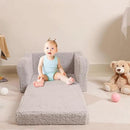 Kids Chairs for Toddler, 2-in-1 Toddler Soft Sherpa Couch Fold Out, Convertible Sofa to Lounger for Girls and Boys, Grey by CozyNest Decor