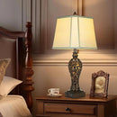 28.5" high Vintage Brown Table Lamps Set of 2 - Bedside Lamp with Faux Silk Shades - for Bedroom and Living Room with USB and Nightlight - Perfect for Nightstands and Bedrooms (Bulb Included) by CozyNest Decor