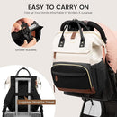 LOVEVOOK Diaper Bag Backpack, Baby Bag with Changing Station, Large Diaper Backpack for Mom Dads, Waterproof Mommy Bag for Boy and Girl, Travel Essential Baby Shower, Black-Beige by TinyTreasures Baby Boutique