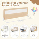 BABY JOY Bed Rails for Toddlers, 59'' Extra Long, Swing Down Bed Guard w/Safety Strap, Folding Baby Bedrail for Kids Twin, Double, Full Size Queen & King Mattress (59-Inch, Beige) by TinyTreasures Baby Boutique