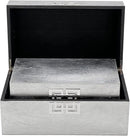 Galt International Storage Box Set Decorative Storage Box w/Hinged Lid Classic Design Wood Decor Boxes with Geometric Clasp Storage for Bedroom & Home - Set of 2 (Silver) by CozyNest Decor