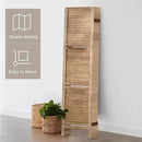 Room Divider with Shelves, Privacy Screen, Room Dividers and Folding Privacy Screens, 6 Panel Wood Temporary Wall Partition Separation Separator, Brown by CozyNest Decor