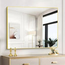 Gold Bathroom Mirror for Wall, 30x36 Inch Rectangle with Metal Frame, Modern Vanity for Bathroom Living Room, Entryway Hangs Horizontal or Vertical by CozyNest Decor