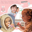 Kids U Shaped Electric Toothbrush for Age 2-12, Rechargeable Toddler Toothbrush with Smart Timer & 3 Clean Modes, Dinosaur Design, IPX7 Waterproof, 3 Brush Heads & 360°Cleaning by TinyTreasures Baby Boutique