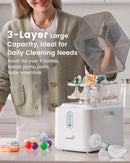 GROWNSY 3 Layers Large Capacity Bottle Sterilizer and Dryer, 45% Faster Electric Steam Sterilization, Universal Bottle Sterilizer for Baby Bottles, Breast Pump Parts, Glass & Plastic, Compact Design by TinyTreasures Baby Boutique