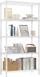 1250 lbs 5 Tier Shelf Metal Storage Shelves Wire Rack Closet Organizers for Garage Kitchen Bathroom Laundry White 11.8" D x 29.5" W x 59.5" H by CozyNest Decor
