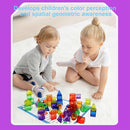 3D Geometric Solids 60 Pcs for Kids Translucent Geometric Shapes for Geometry Beginnings,Light Table Manipulatives Toy Math Helper School Supplies by TinyTreasures Baby Boutique