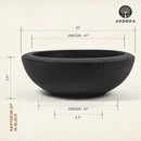 ARBORA 21" and 26” Santorini Bowls with Classic Black Finish - Polyresin Indoor and Outdoor Planters, Durable, Weatherproof, Lightweight, Large Plant Pots for Patio, Garden, Deck by GreenHaven Gardens