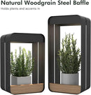 Grand patio Solar Outdoor Power Wall Sconce Shelf Planter, Waterproof Decor LED Wall Light Lamp with Woodgrain for Patio, Porch, Solar Energy, Black(S-Rectangle) by GreenHaven Gardens