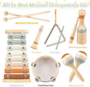 Vanplay Montessori Toys - 6 in 1 Wooden Musical Instruments for Toddlers 1-3, Infant Music Toy for Babies with Boho Xylophone for Boy & Girls Easter Birthday Gifts for 1-2 by TinyTreasures Baby Boutique