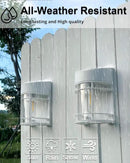 Solar Fence Lights, 8 Pack Deck Light Solar Powered, Waterproof Solar Outdoor Lights Decorative for Garden Backyard Fence Post Patio, White by GreenHaven Gardens