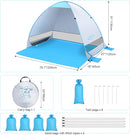 G4Free Large Pop up Beach Tent for 3-4 Person, UPF 50+ Automatic Sun Shelter Canopy Portable Outdoor Cabana Sun Umbrella by TinyTreasures Baby Boutique