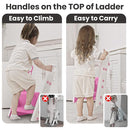 Primlect Space-Saving Potty Training Seat with Ladder, Adjustable Step and Toilet Seat Height, Top Handles for Easy Climbing, Easy to Carry, Portable Toddler Toilet Trainer for Small Bathrooms by TinyTreasures Baby Boutique