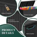 230 Gallon Outside Storage Box, Resin All Weather Storage Cabinet, Large Deck Box for Garden Tools, Patio Furniture, Sports Equipment, Black by CozyNest Decor