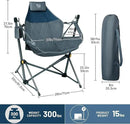 TIMBER RIDGE Hammock Camping Chair with Adjustable Backrest, Heavy Duty Folding Hammock Chair Supports 300lbs, Portable Hammock Chair for Camping, Travelling and Patio, Blue 2 Pack by GreenHaven Gardens