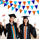 Orange Blue Party Decorations Metallic Fabric Triangle Pennant Flag Bunting Banner Garland for Birthday Baby Shower Graduation Bridal Shower Wedding Bachelorette Engagement Space Theme Party Supplies by GreenHaven Gardens