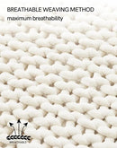 YnM Chunky Throw Blanket, Medium-Weight, Hand Knitted with Chenille Yarn, Skin Friendly, Ventilated and Breathable, Machine Washable, Home Décor Piece for Couch Sofa and Bed (Butter Cream, 80x87 Inch) by CozyNest Decor