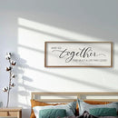 And So Together They Built A Life They Loved Framed Wood Farmhouse Sign - 32'X12' Master Bedroom Above Bed Wall Art for Love Sign Decor by CozyNest Decor