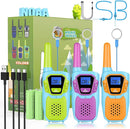 Kids Walkie Talkies 3 Pack NOAA Walkie-Talkies for Adults Rechargeable Long Range 2 Way Radios 4 Miles for Family Camping Hiking Skiing Cruise Ship, Toys for 3-12+ Year Old Girls Boys Toddlers by TinyTreasures Baby Boutique