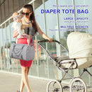 Diaper Bag Tote: Mommy Bag, Baby Bag for Boy and Girl, Mom Hospital Bag, Twins or 2 Kids Diapers Bag by TinyTreasures Baby Boutique