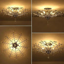 Ganeed Frozen Crystal Branch Close to Ceiling Light Chrome Silvery Vintage Chandelier with 5-Light Heads, Modern K9 Crystal Chandelier for Dining Room Living Room Bedroom Kitchen Over Table by CozyNest Decor