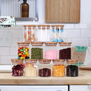 Glass Jars Set,Upgrade Spice Jars with Wood Airtight Lids and Labels, 6oz 12 Piece Small Food Storage Containers for Home Kitchen, Tea, Herbs, Sugar, Salt, Coffee, Flour, Herbs, Grains… by CozyNest Decor