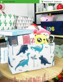 LANGYASHAN Rectangular Storage Bin Collapse Canvas Fabric Cartoon Storage Basket with Handles for Organizing Home Kitchen Boys and Girls Toys Office Closet Shelf Baskets (Rec green dinosaur) by TinyTreasures Baby Boutique