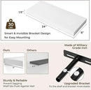 RICHFOCUS 24Inch Floating Shelves for Wall 2 Pack Shelves for Bedroom|Kitchen|Bathroom Wall Mounted Rustic Wood Floating Shelf with Invisible Brackets for Books|Storage|Decor, White by CozyNest Decor