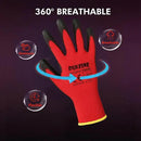DULFINE Safety Work Gloves PU Coated-60 Pairs,Red Seamless Knit Glove with Polyurethane Coated Smooth Grip on Palm & Fingers, for Men and Women, Ideal for General Duty Work (Extra Large) by GreenHaven Gardens