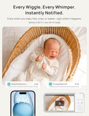 VistaView Smart WiFi Baby Monitor - 5” 1080P Split Screen & 2K Camera App Control, Cry & Motion Alerts, HD Night Vision, 5000mAh Battery, 2-Way Talk, Multi-User, Triple Security, 1279ft Range by TinyTreasures Baby Boutique