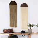 Flber 2 Pcs Macrame Wall Hanging Boho Wall Decor Handmade Macrame Art Tapestry Wedding Macrame Backdrop 13.7" W x 51" L For Living room Bedroom Headboard Decor by CozyNest Decor