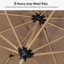 PURPLE LEAF 6' x 6' Market Umbrella Outdoor Table Umbrella Aluminum Patio Umbrella with Push Button Tilt & 8 Sturdy Ribs and Crank Outdoor Umbrellas for Deck Backyard Beach, Taupe by GreenHaven Gardens