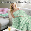 Bcareself Faux Fur Blanket Two Sided Ultra Soft Fluffy Reversible Fuzzy Throw Blanket for Women Men Double Sided Ombre Faux Luxe Faux Fur Thick Minky Blanket for Couch Bed by CozyNest Decor
