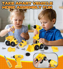 Lehoo Castle Kids Tool Bench with Electric Drill and Construction Vehicles, 2-in-1 Workbench and Toolbox for Toddlers, STEM Learning Toys for Age 3-5, Birthday Gift for Boys & Girls by TinyTreasures Baby Boutique