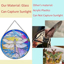 Hanging Stained Glass for Windows,20cm/7.87inch Dragonfly Hand-Painted Sun Catcher Garden Hangings Christmas Mother's Day, Valentine's Day Ornaments Festival Gift (B Style) by GreenHaven Gardens