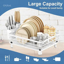 GAXmi Dish Drying Rack Over The Sink Dish Drainer with Drainboard Utensil Holder, 1-Tier White by CozyNest Decor