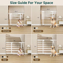 Cumbor 29.7-48" Baby Gate for Stairs, Mom's Choice Awards Winner-Dog Gates for Doorways, Auto Close Safety Pet Gate for Dogs Indoor, Easy Install Pressure Mounted Child Gate with Walk Thru Door, White by TinyTreasures Baby Boutique