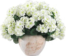 Hananona 12 Pcs Artificial Geranium Flowers for Outdoors Geranium Silk White Flower Outdoor UV Resistant Garden Plants Faux Flowers for Home Kitchen WeddingTable Centerpieces Decor (12, White) by CozyNest Decor