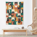 ICMOLYYENLO Boho Medieval Cat Tapestry, Abstract Atomic Starburst Geometric Aesthetic Art Wall Hanging For Bedroom Living Room Dormitory 30x40 Inches by CozyNest Decor