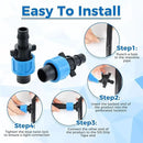 50 Pcs Drip Irrigation Connector, Drip Tape Fittings, Drip Tape Connector Tubing Coupling Barbed Locking Fitting Kit for 5/8" Drip Tape Sprinkler, 1/4" Barb Drip Irrigation Tools by GreenHaven Gardens