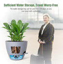 WOUSIWER 10 inch Self Watering Planters, 2 Pack Large Plastic Plant Pots with Deep Reservior and High Drainage Holes for Indoor Outdoor Plants and Flowers, Speckled Grey by GreenHaven Gardens