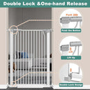 40.5" Extra Tall Baby Gate for Stairs No Drill, 29.6"-32.5" Narrow Wide Dog Gate Indoor, Pressure Mounted Safety Child Gate, Cat Doggie Pet Gate for House Doorways Walk Through, White by TinyTreasures Baby Boutique