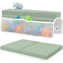 Comfortable Baby Bath Kneeler and Elbow Rest Pad Set – Thick Memory Foam Bath Kneeling Pad with Elbow Support – Baby Bathtub Cushion with Toy Organizer for Bathing Infant or Toddler - Green by TinyTreasures Baby Boutique