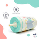 Zak Designs Shells Kelso Tumbler Set, Leak-Proof Screw-On Lid with Straw, Bundle for Kids Includes Plastic and Stainless Steel Cups with Bonus Sipper (3pc Set, Non-BPA) 15 fl.oz. by TinyTreasures Baby Boutique