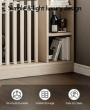 Wall Room Divider, Storage Cabinet Storage Display with Shelves, Modern Freestanding Wood Room Divider Screen, Wall Privacy Screens for Home Decorative (Beige+White,43.3" L x 9.5" W x 79.5" H) by CozyNest Decor