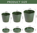 Ceramic Plant Pots,4+5+6 Inch Pots for Indoor Plants,Planters with Drainage Holes and Ceramic Tray, Indoor Flower Pots Gardening Home Desktop Office Windowsill Decoration Gift,Set of 3 (Patina) by GreenHaven Gardens