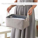 TcaFmac Storage Bins for Organization - Large 3 Pack Canvas Storage Basket for Shelves with Handles, Collapsible Baskets for Organizing for Closet Dog Laundry (Grey 16x12x8 inch) by TinyTreasures Baby Boutique