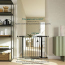 Cumbor 29.7-40.6" Baby Gate for Stairs, Baby Essential Safety Gate, Mom's Choice Awards Winner-Dog Gate for Doorways, Pressure Mounted Auto-Close Pet Gates for Dogs Indoor, Durable Child Gate, Black by TinyTreasures Baby Boutique