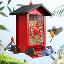 Squirrel Proof Bird Feeder for Outdoors Hanging, Metal Wild Bird Seed Feeder with Bilateral Weight-Activated Perches, 5LB Large Capacity Wild Bird Feeders for Outside Finch, Cardinal, Blue Jay by GreenHaven Gardens
